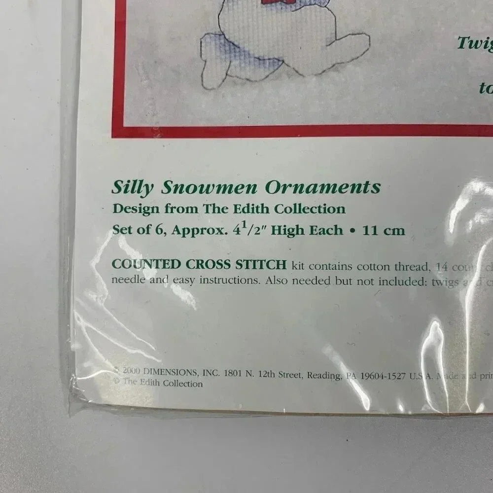 Dimensions Silly Snowmen‎ #8648 Vintage Ornaments Counted Cross Stitch Kit